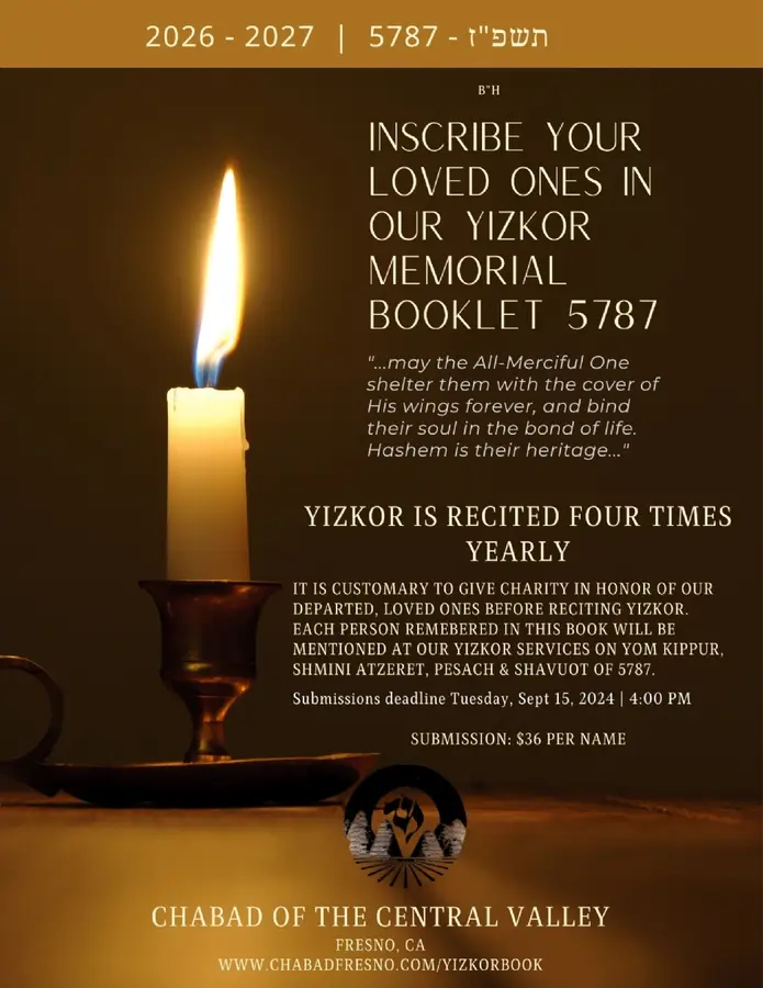 Include the names of your loved ones in the Pre-Yom Kippur Yizkor program