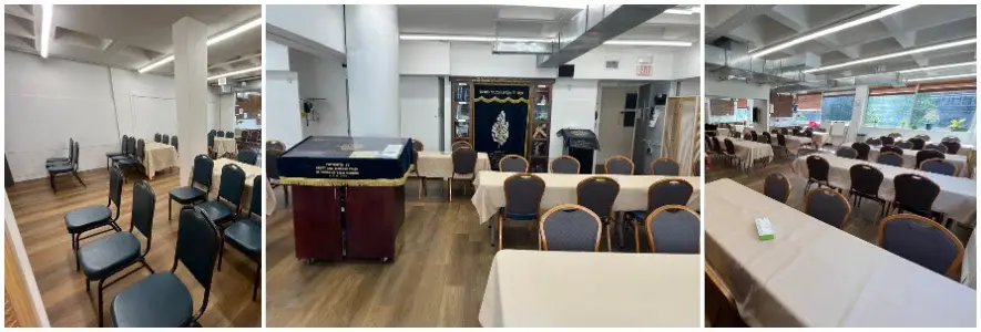 Our bright and spacious Shul allows for a crowd of over 180 to participate in services.