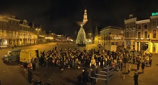 Chanoeka op de Grote Markt in Haarlem. Met aanwezigheid van de Burgemeester.