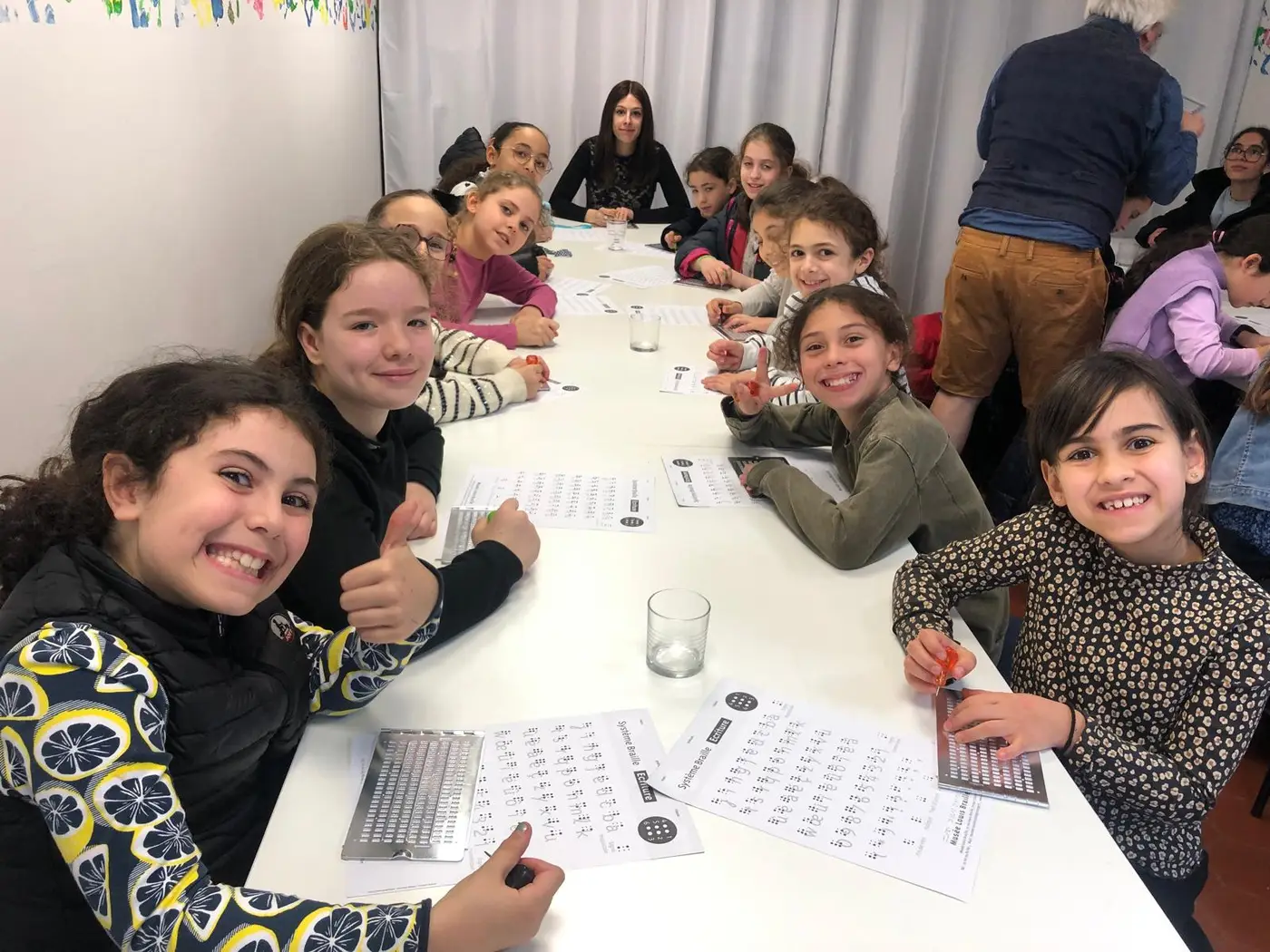 Visite des CE2 A du Musée Louis Braille