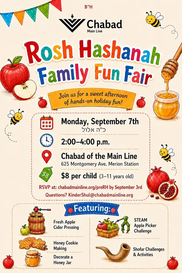 Rosh Hashanah Family Fun Fair at Chabad of the Main Line