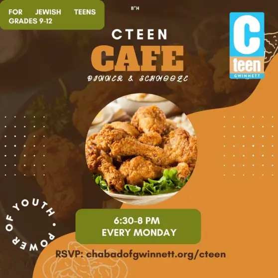 CTeen Cafe We meet weekly to eat yummy kosher food. Join Now!