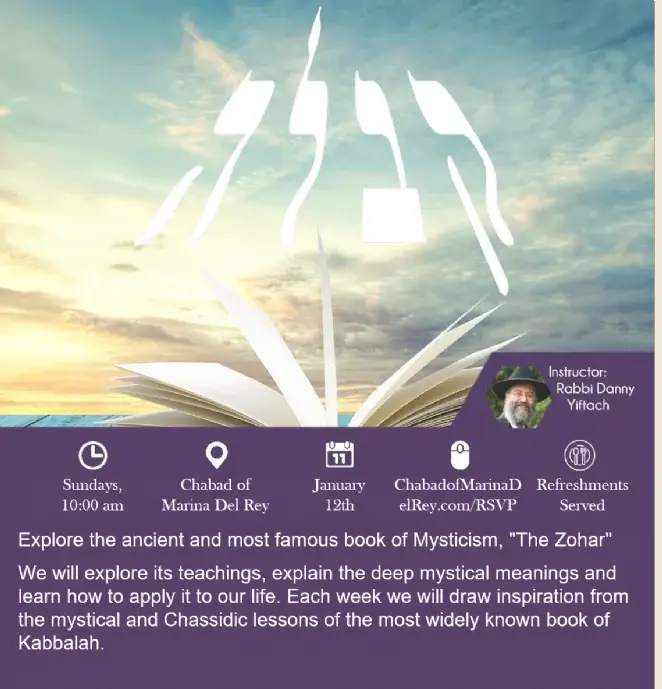 Kabbalah Class Explore the ancient and most famous book of Mysticism, "The Zohar" RSVP Here