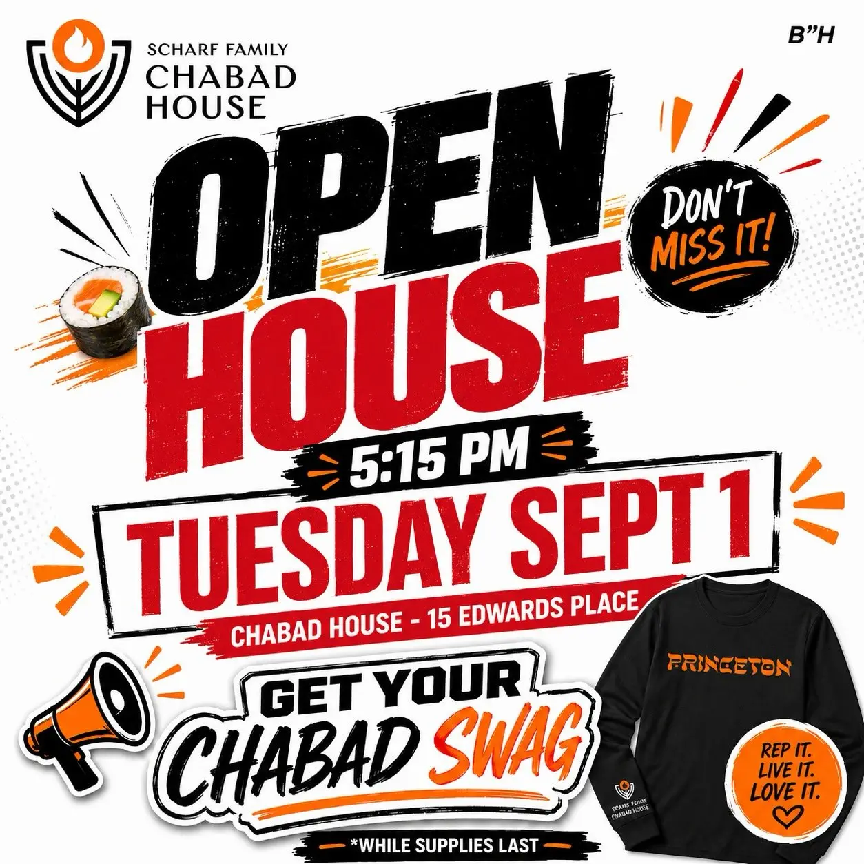 Our famous open house is just one week away! Tuesday, September 1 5:15 pm So much sushi, merch, and friends. Come see what we’re all about.