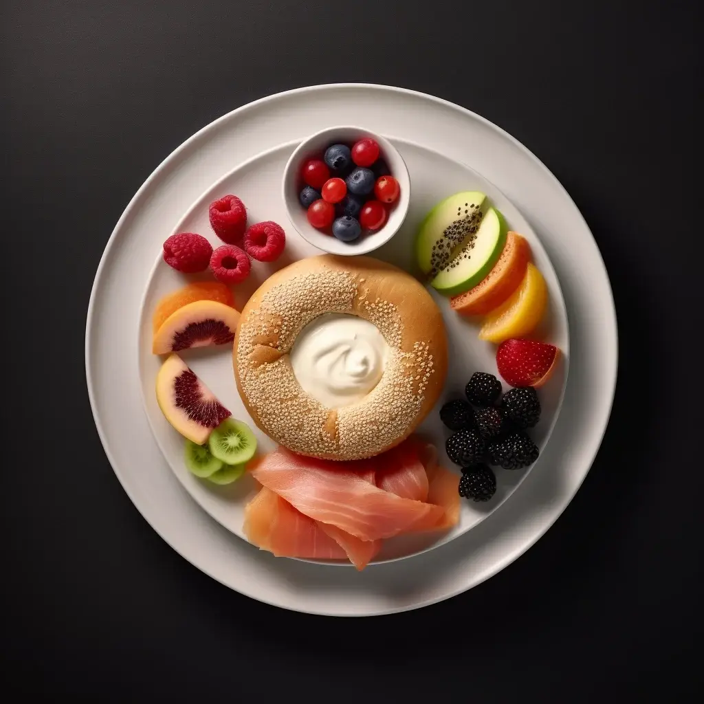 Bagel, Lox, Cream Cheese includes Whole Fresh Fruit