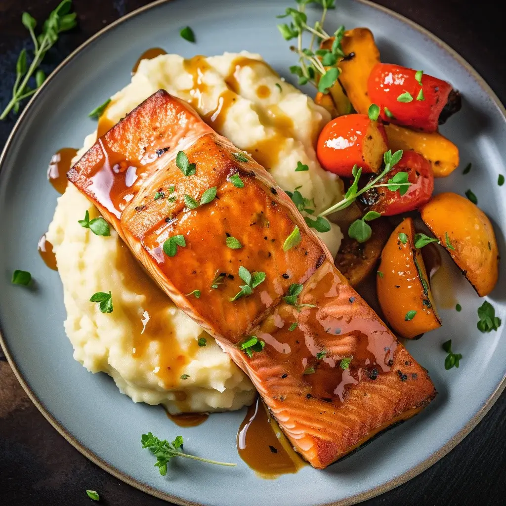 Grilled basil and garlic boneless chicken Sunday with mashed potatoes and summer vegetables