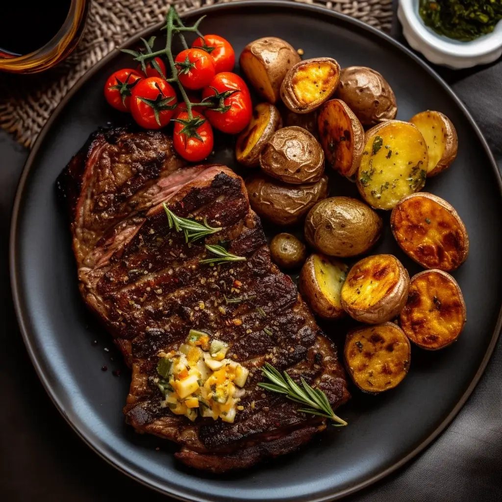 Ribeye Steak grilled to perfection with basmati rice