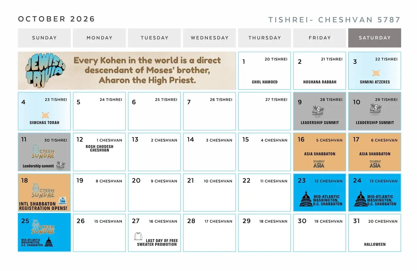 Cteen Calendar