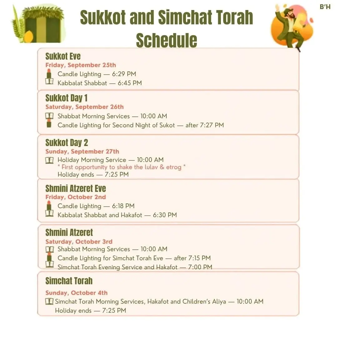 Full Sukkos Schedule
