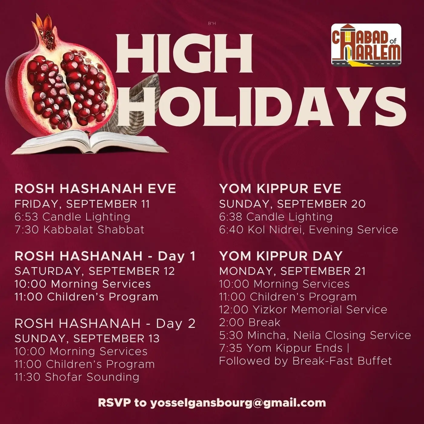 Holidays Schedule