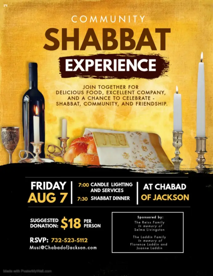 Shabbat Experience Join together for Delicious Food, Excellent Company, and a chance to celebrate - Shabbat, Community, and Friendship