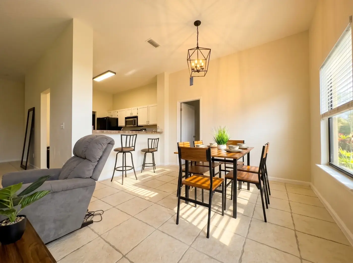 Dining and kitchen