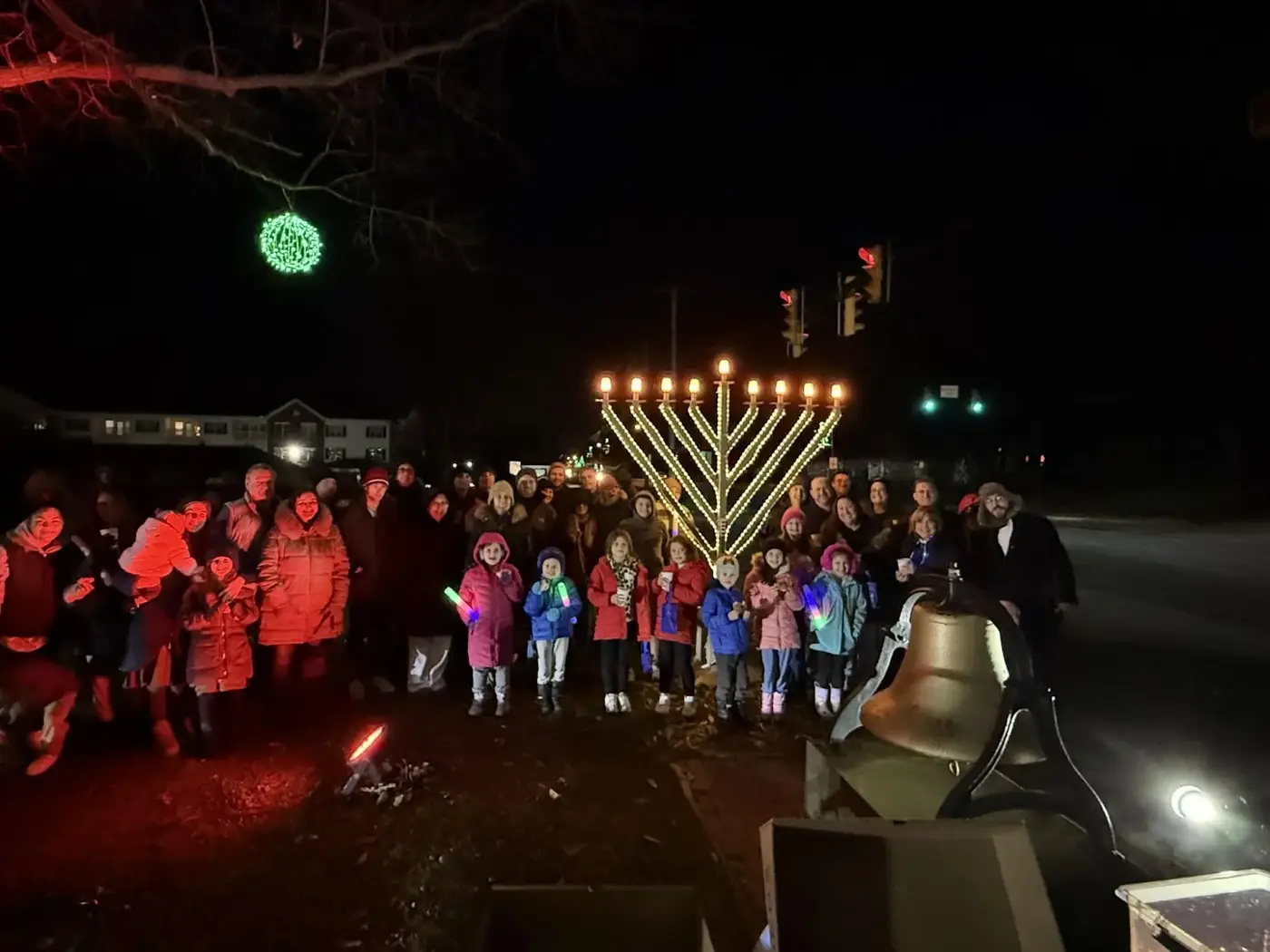 Outdoor Menorah Lighting!