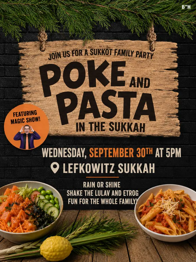 Poke and Pasta Sukkot Party