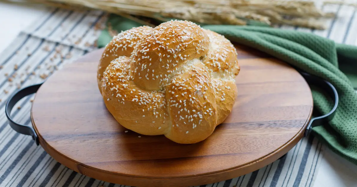 Fresh sesame challah rolls