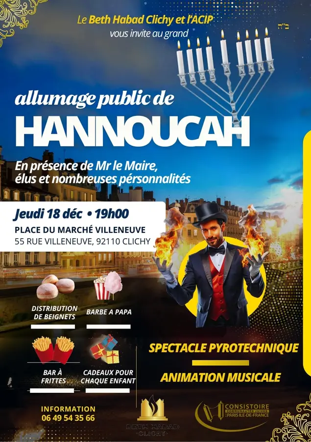 Allumage public - Hanoucah Objectif : 2 650 € Reste : 2 500 € 5% 50 € 100 € 250 € 500 € 1 000 € 2 000 € € Valider