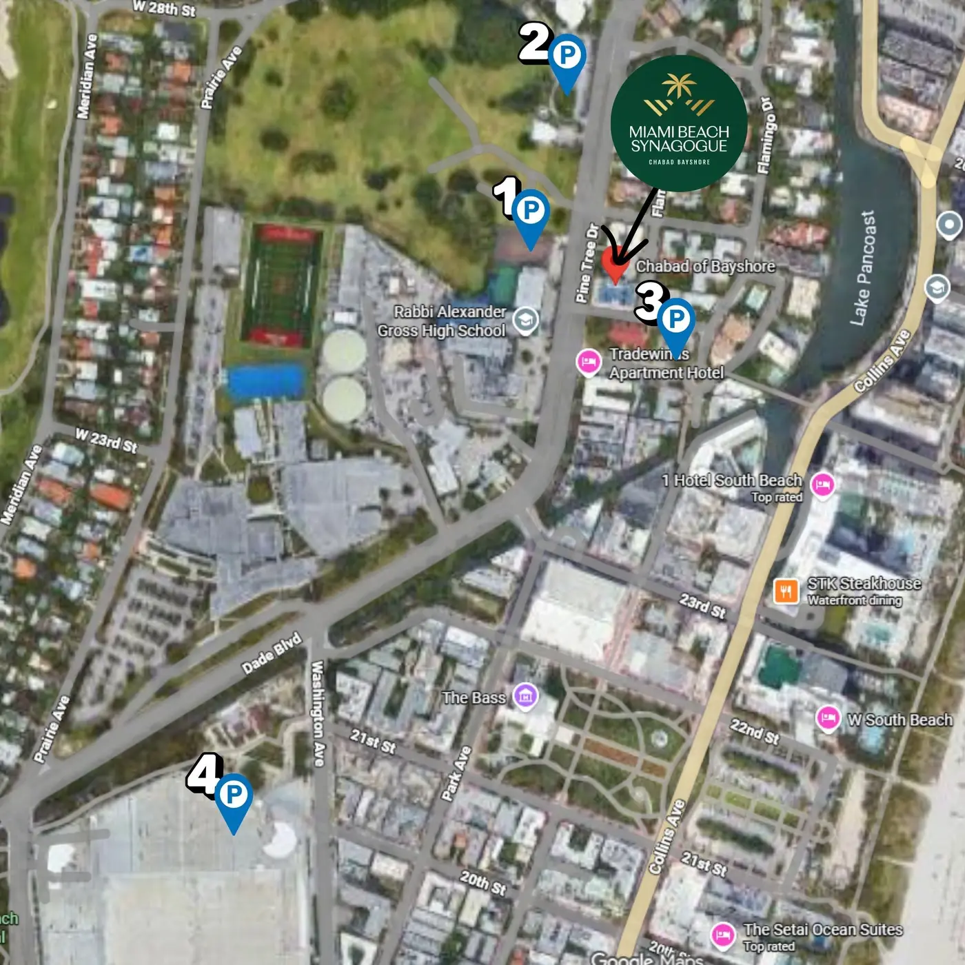 There are four parking options pictured above: