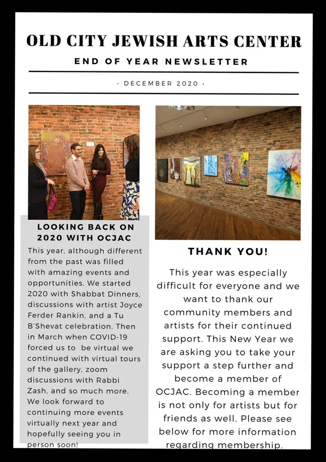 End of Year Newsletter 2020