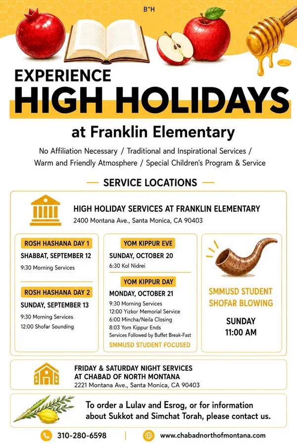 Schedule of High Holiday Services