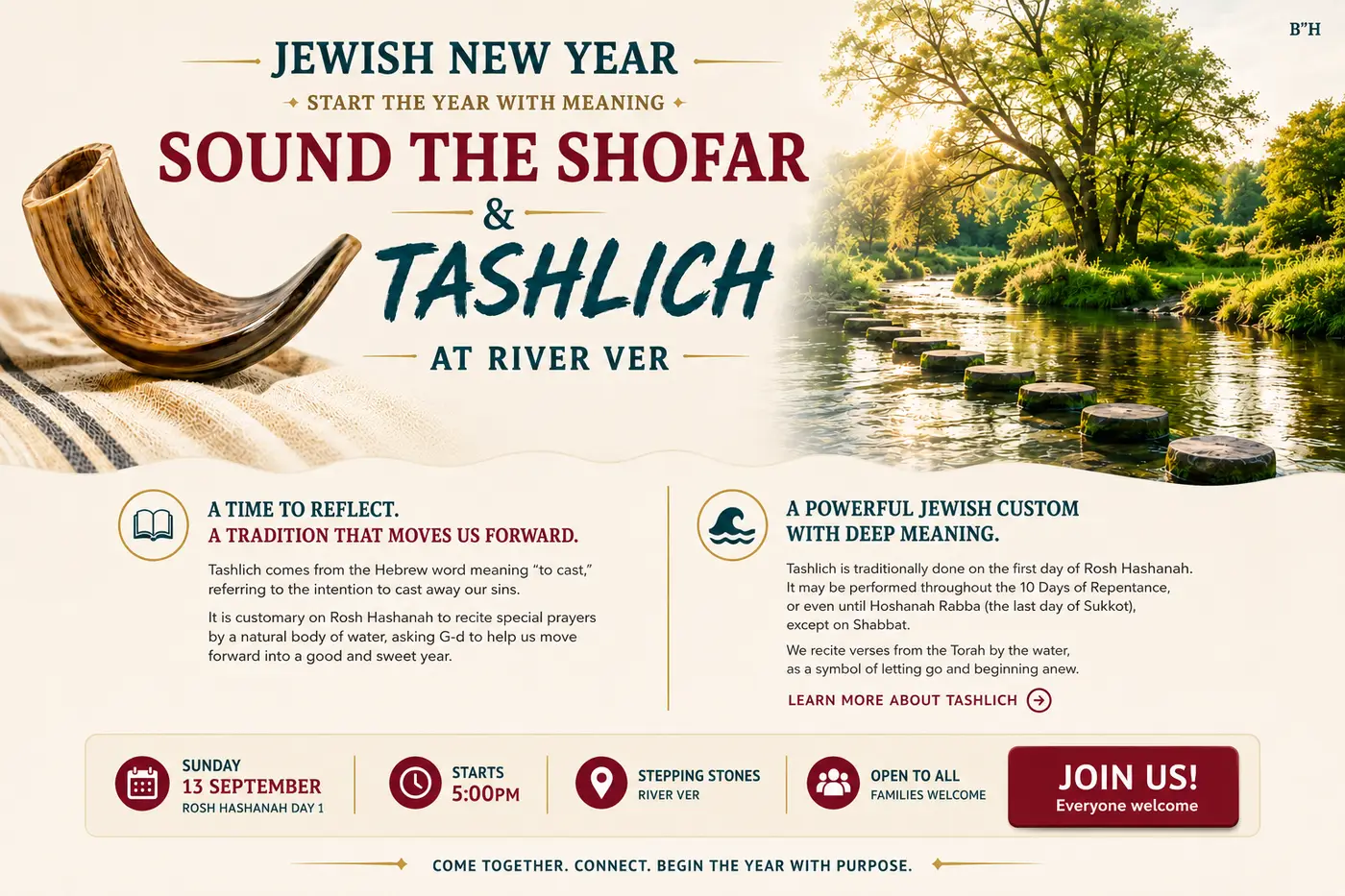 Shofar and Tashlich at the River Ver
