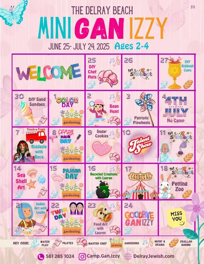 SAMPLE GAN IZZY SCHEDULE (AGES 5-12):