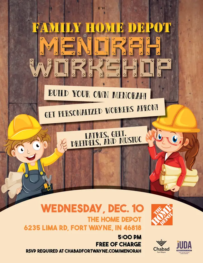 FAMILY HOME DEPOT MENORAH WORKSHOP 2025