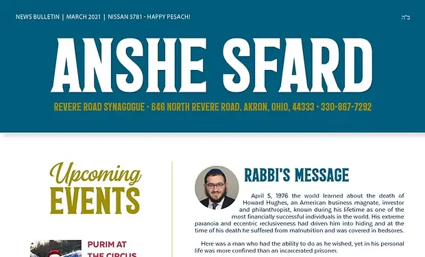 Pesach 5781-2021 February 2021 Read Here