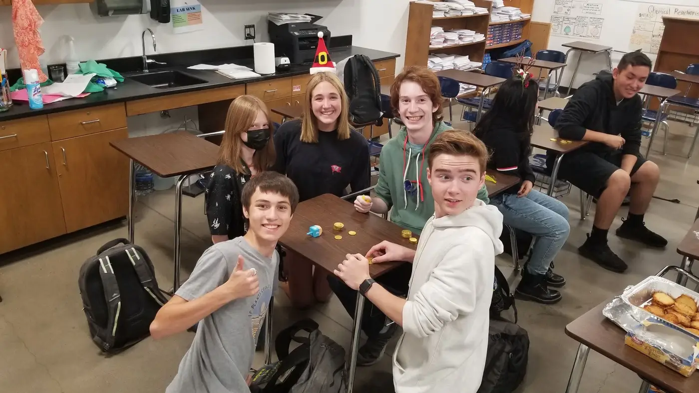 Dreidels, chocolate and latkes at Thunderbird HS!