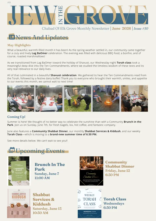 Check out the latest issue of Jew in the Grove, our monthly newsletter!