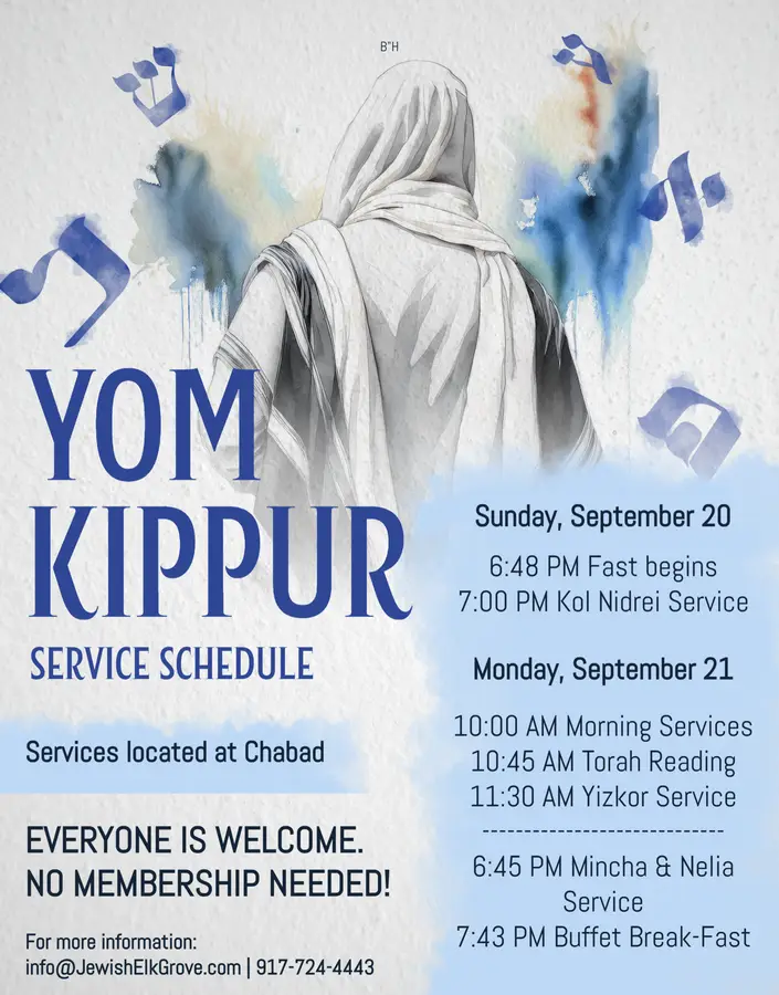 Yom Kippur 2026 Service Schedule