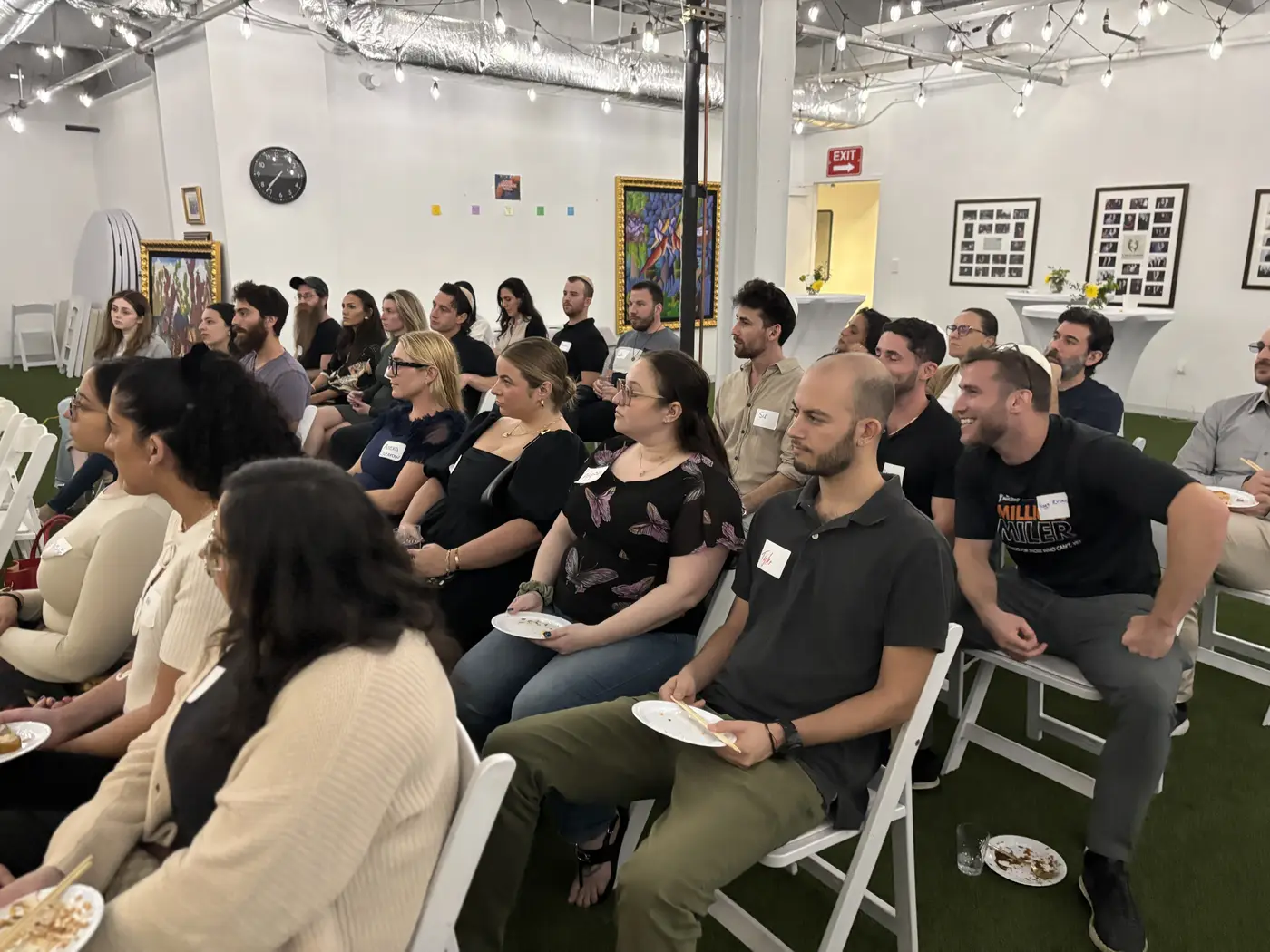Community gathered for an art night event