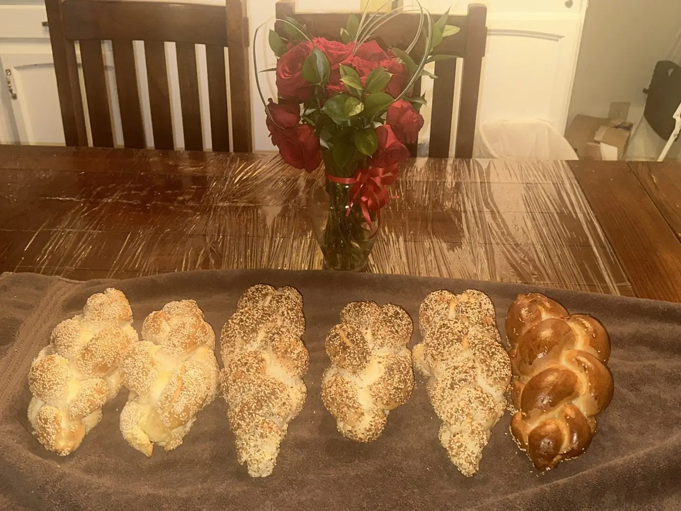 Homemade challah baked in Mammoth