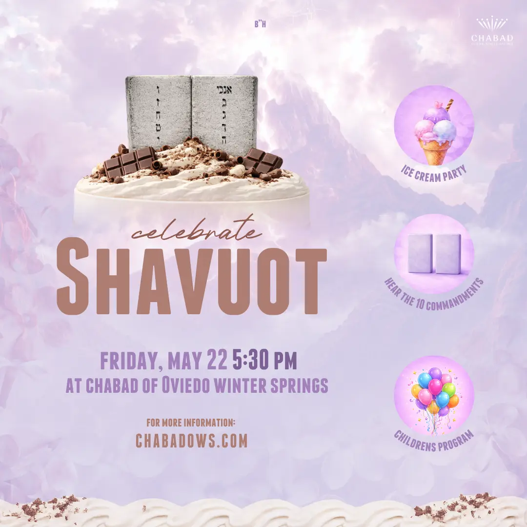 Celebrate Shavuot Join us for a reading of the 10 Commandments and communal Ice Cream party! RSVP
