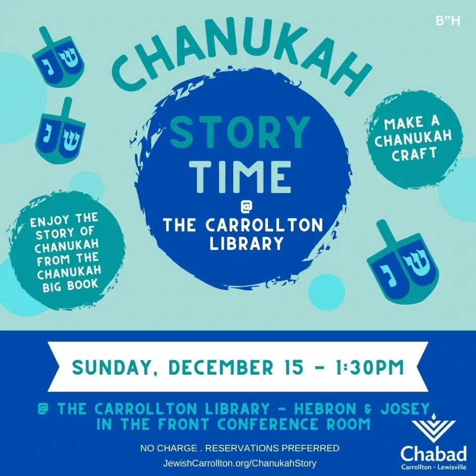 CHANUKAH STORY TIME AT THE CARROLLTON LIBRARY