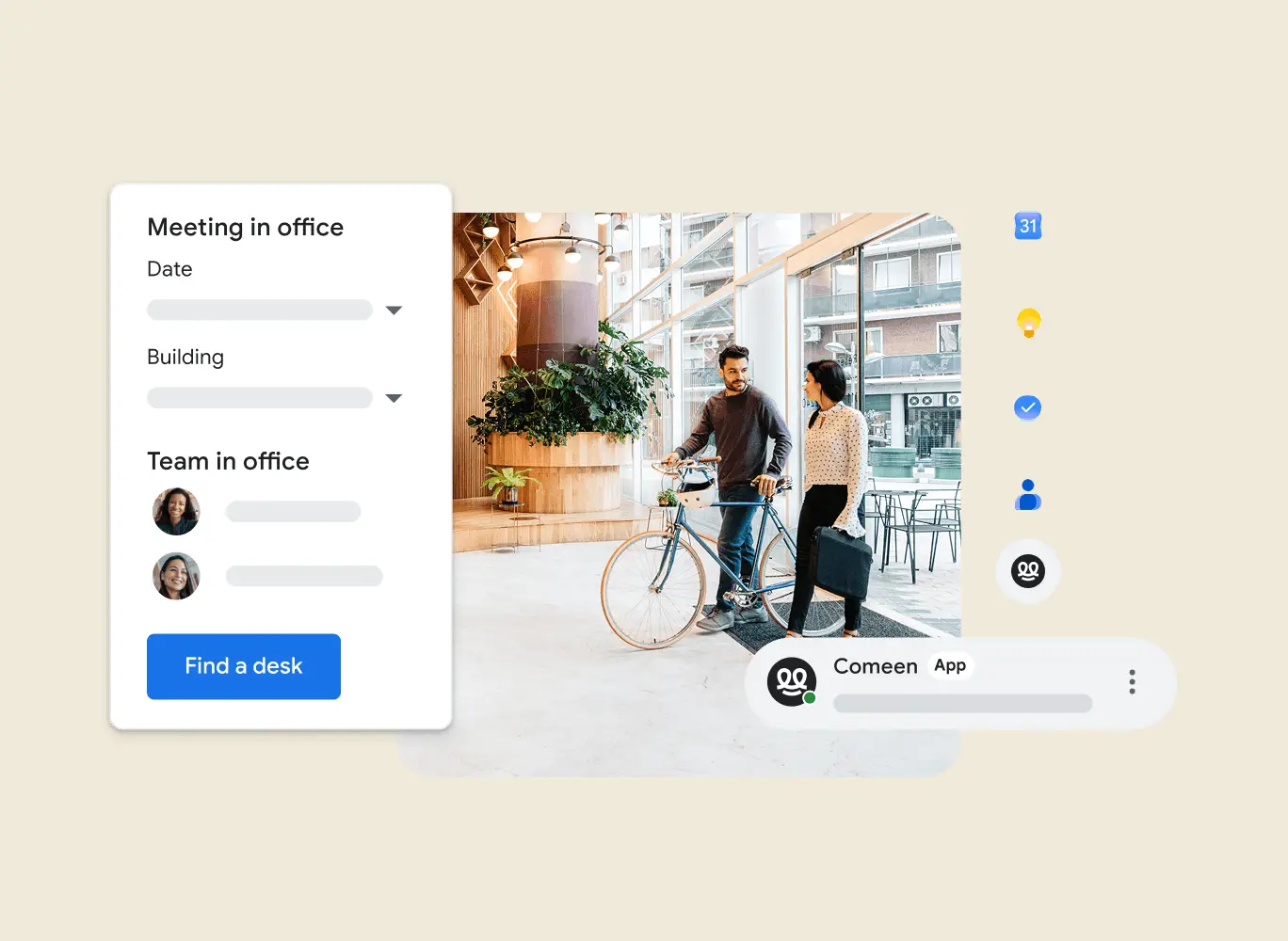 User utilizing Google Meet integration to access meetings from other apps