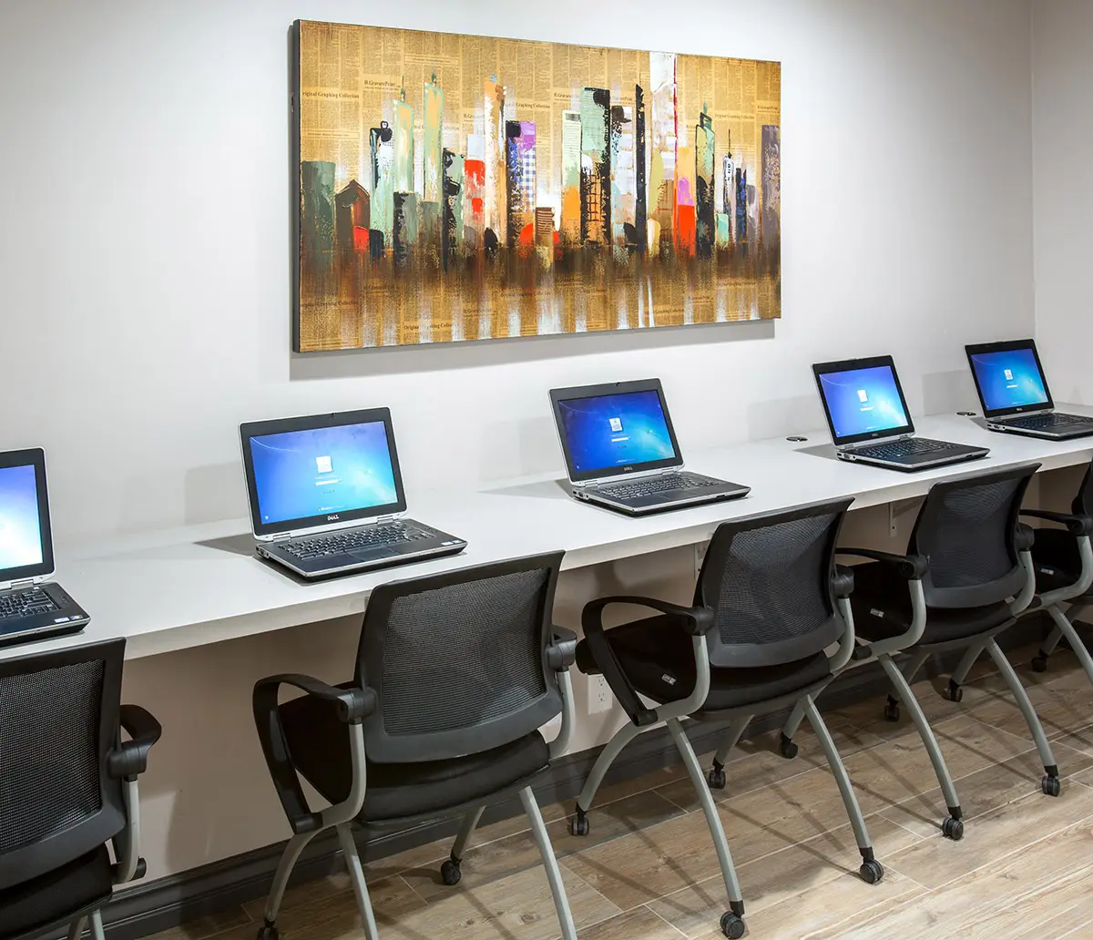 Computer station at rehab center