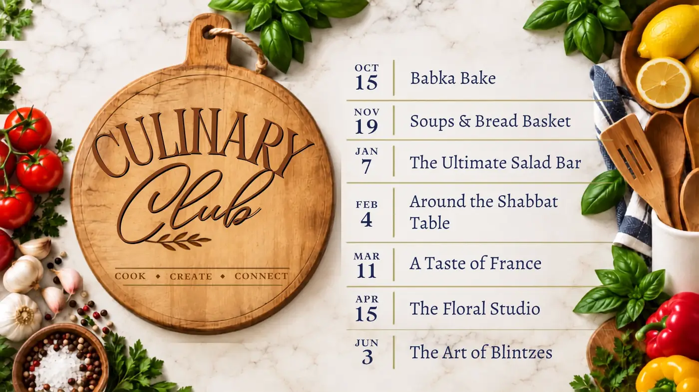 All events take place at the Chabad Jewish Center and begin at 7:00 PM.