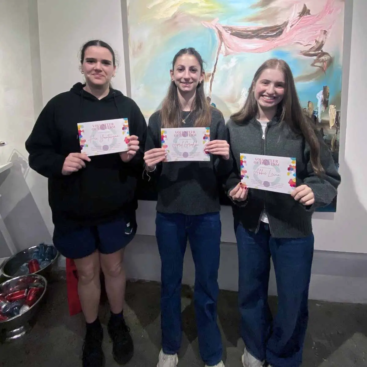 Our Volunteers of the Term 3 2025 are, Hen Yomtovyan, April Grodski and Abbie Lewin.
